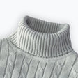 Men's Cable Knit Turtleneck Sweater Slim Fit