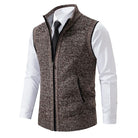 Men's Fine-Knit Sweater Vest with Zip Closure