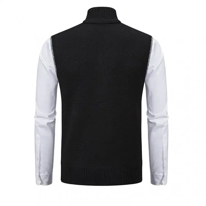 Men's Fine-Knit Sweater Vest with Zip Closure