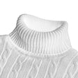 Men's Cable Knit Turtleneck Sweater Slim Fit
