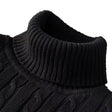 Men's Cable Knit Turtleneck Sweater Slim Fit