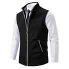 Men's Fine-Knit Sweater Vest with Zip Closure