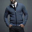 Men's Knit Zip Cardigan Stand Collar