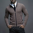 Men's Knit Zip Cardigan Stand Collar