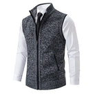Men's Fine-Knit Sweater Vest with Zip Closure