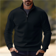 Men's Quarter Zip Sweater Ribbed Collar