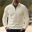 Men's Quarter Zip Sweater Ribbed Collar