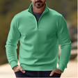 Men's Quarter Zip Sweater Ribbed Collar
