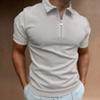 Men's Zip Collar Polo Shirt Short Sleeve