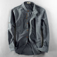 Men's Mandarin Collar Shirt Long Sleeve