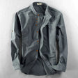 Men's Mandarin Collar Shirt Long Sleeve