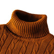Men's Cable Knit Turtleneck Sweater Slim Fit