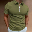 Men's Zip Polo Shirt Slim Fit