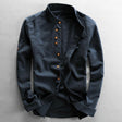 Men's Mandarin Collar Shirt Long Sleeve