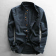 Men's Mandarin Collar Shirt Long Sleeve