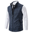 Men's Fine-Knit Sweater Vest with Zip Closure