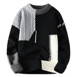 Men's Colorblock Knit Sweater Patchwork Design