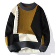Men's Colorblock Knit Sweater Patchwork Design