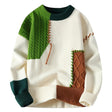 Men's Colorblock Knit Sweater Patchwork Design