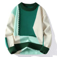 Men's Colorblock Knit Sweater Patchwork Design