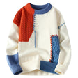 Men's Colorblock Knit Sweater Patchwork Design