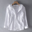 Men's Hooded Cotton Shirt Long Sleeve