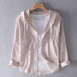 Men's Hooded Cotton Shirt Long Sleeve