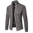 Men's Knit Zip Cardigan Sherpa Lined