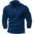 Men's Quarter Zip Knit Sweater Ribbed Texture