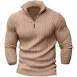 Men's Quarter Zip Knit Sweater Ribbed Texture