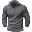 Men's Quarter Zip Knit Sweater Ribbed Texture