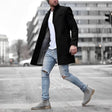 Men's Long Wool Coat Stand Collar