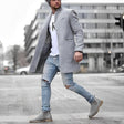 Men's Long Wool Coat Stand Collar