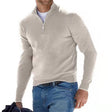 Men's Quarter Zip Sweater Ribbed Collar