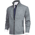 Men's Full-Zip Knit Cardigan Stand Collar