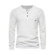 Men's Waffle-Knit Henley Long Sleeve Shirt