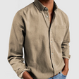 Men's Denim Button-Down Shirt Chest Pocket