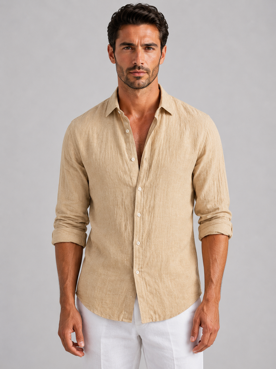 Adrian | Breathable Linen Button-Up Shirt - Valereo