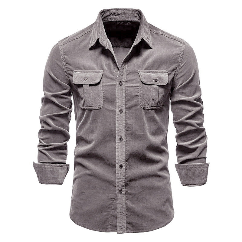 Adrian | Casual Corduroy Utility Shirt - Valereo