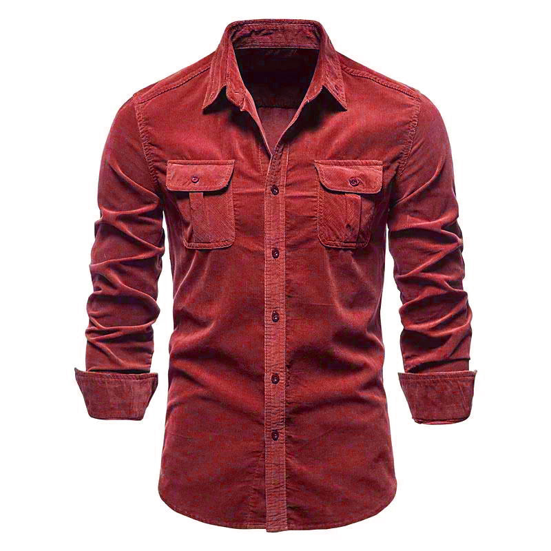 Adrian | Casual Corduroy Utility Shirt - Valereo