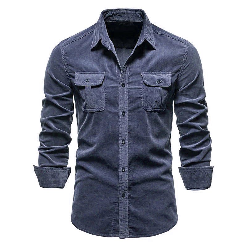 Adrian | Casual Corduroy Utility Shirt - Valereo