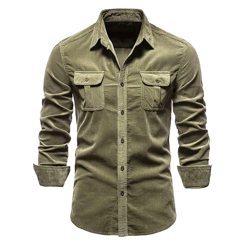 Adrian | Casual Corduroy Utility Shirt - Valereo