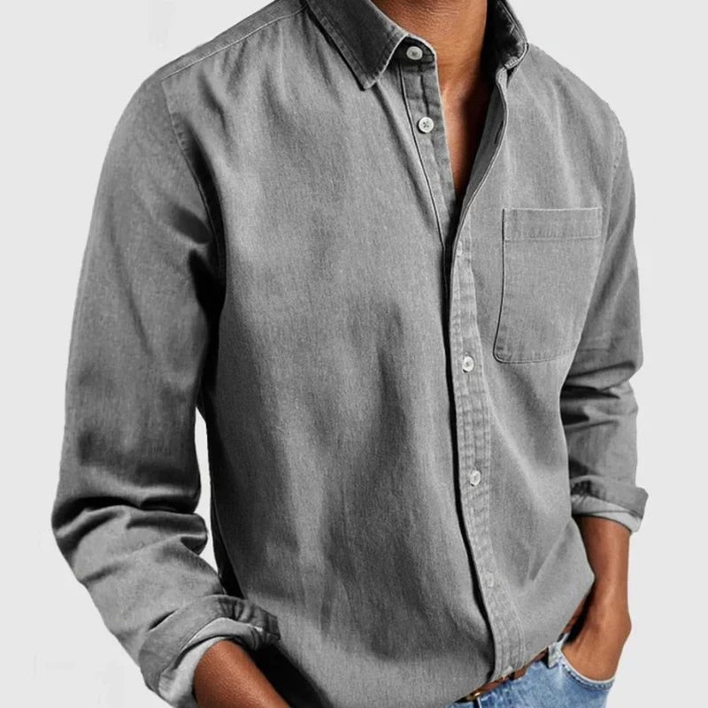 Adrian | Casual Denim Button-Up Shirt - Valereo