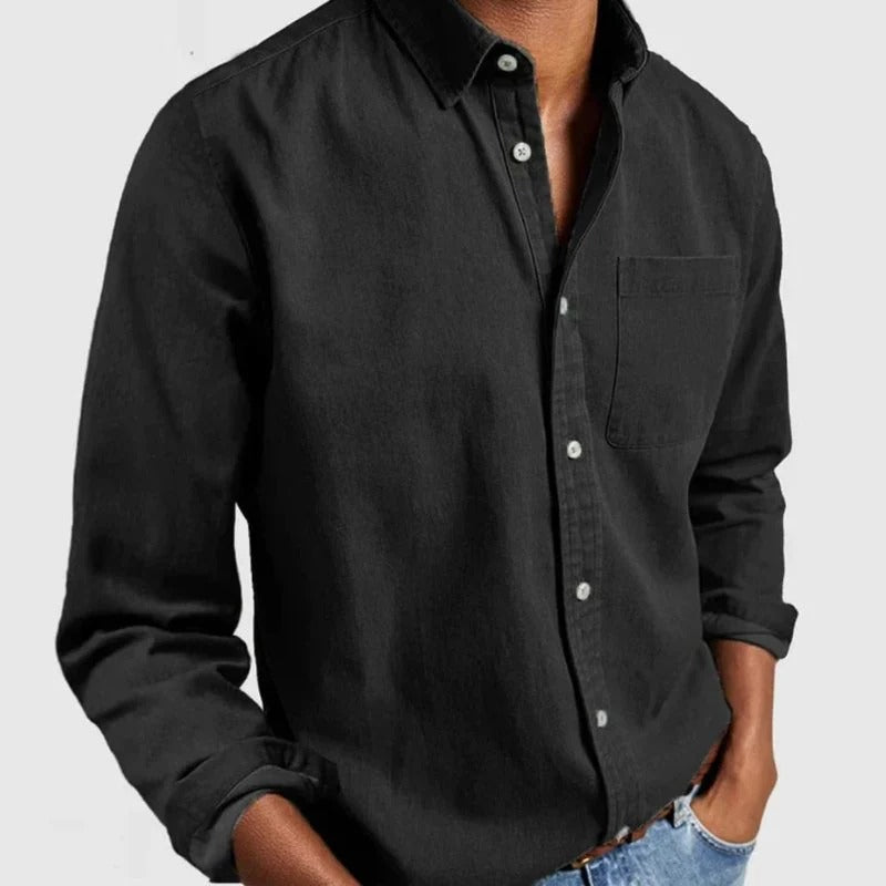 Adrian | Casual Denim Button-Up Shirt - Valereo