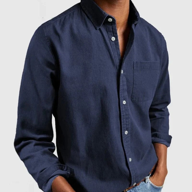 Adrian | Casual Denim Button-Up Shirt - Valereo