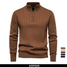 Adrian | Classic Ribbed Quarter-Zip Sweater - Valereo