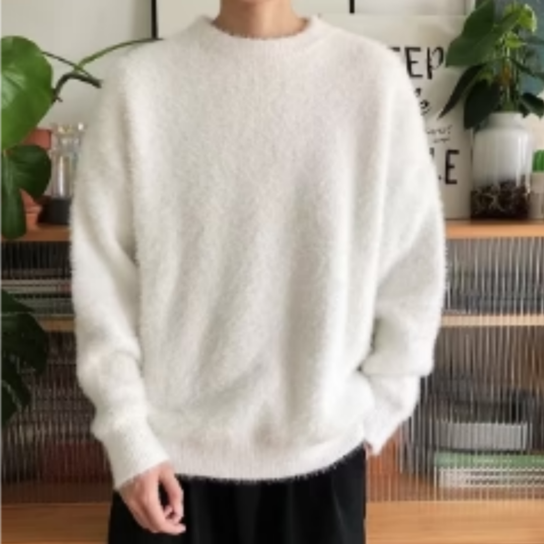 Adrian | Cozy Fuzzy Crew Neck Sweater - Valereo
