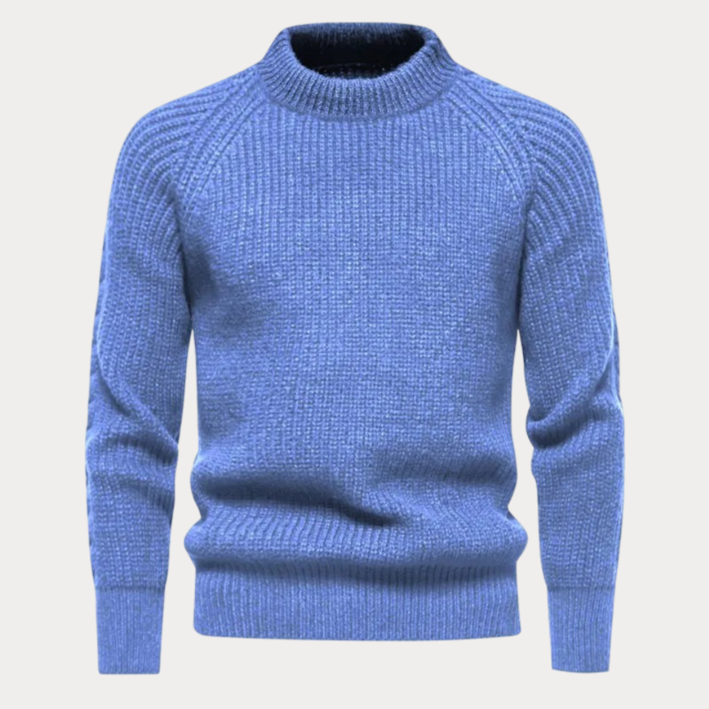 Adrian | Cozy Ribbed Knit Mock-Neck Sweater - Valereo