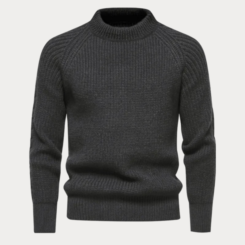 Adrian | Cozy Ribbed Knit Mock-Neck Sweater - Valereo