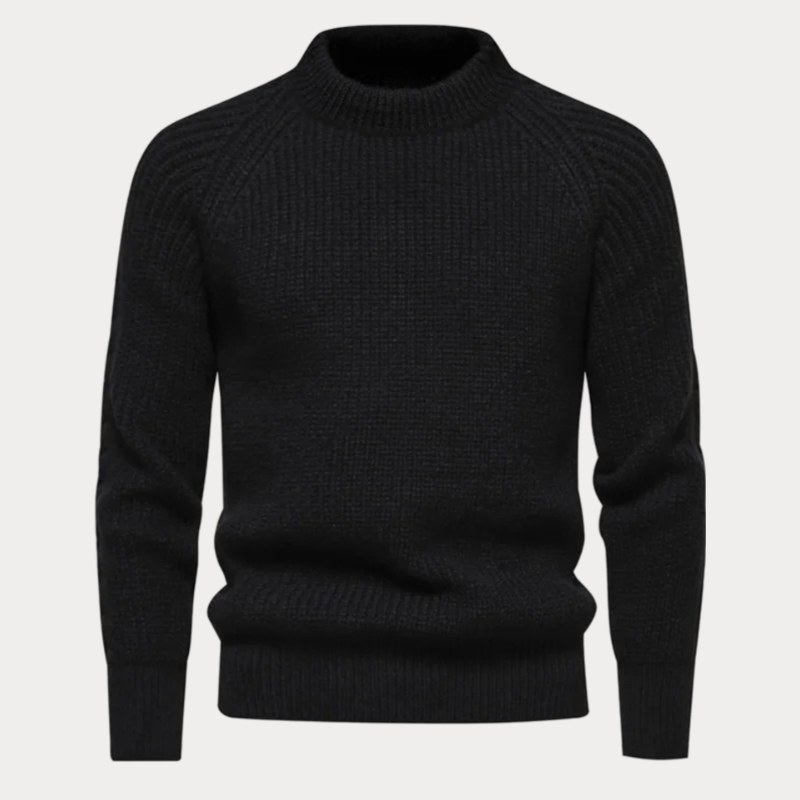 Adrian | Cozy Ribbed Knit Mock-Neck Sweater - Valereo